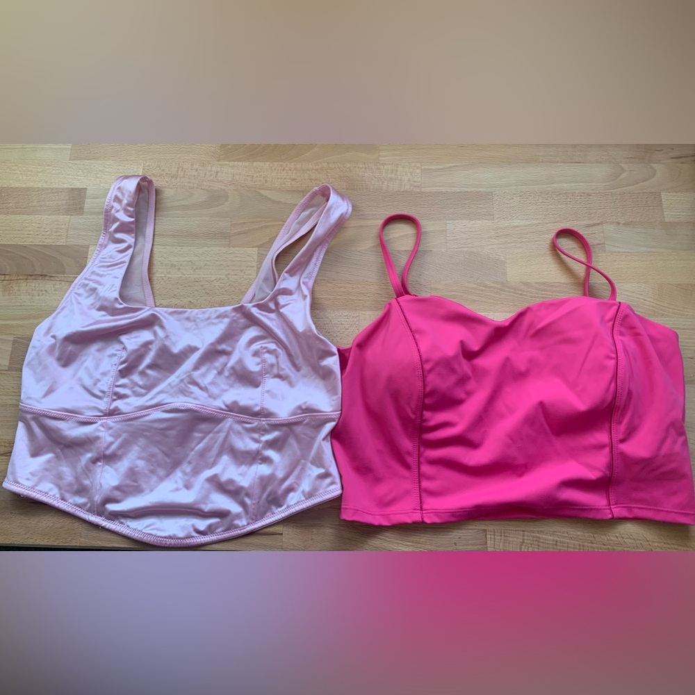 Bundle of Two Pink Crop Tops- XL - Brand New Without tags
